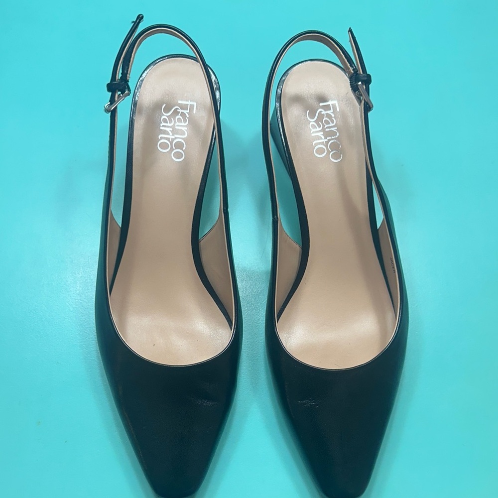 Franco Sarto Black Slingback Heels